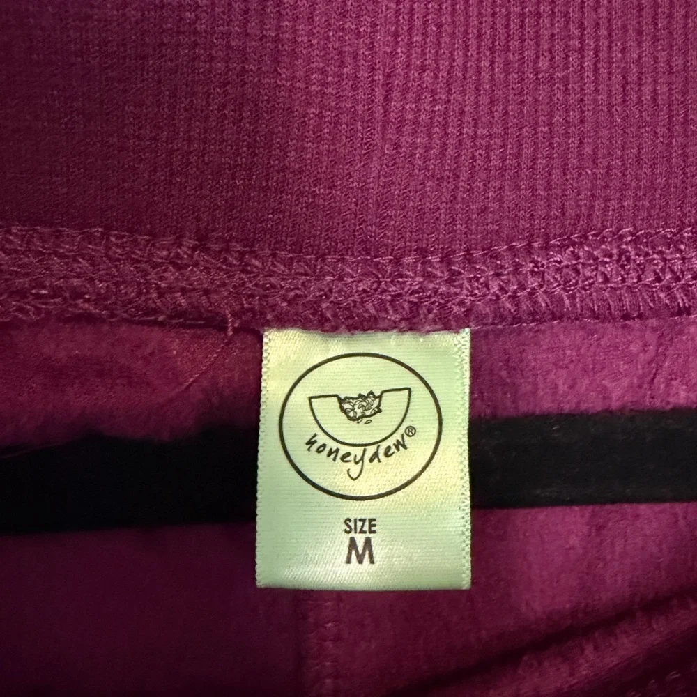 Honeydew USA Burgundy Velvet Joggers​​ - Picture 5 of 5